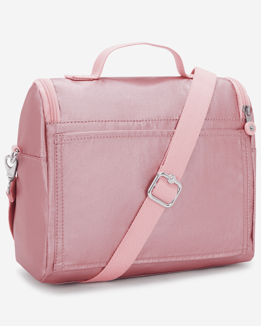 Kipling New Kichirou Bronze Pink Met Large LunchBag with Trolley Sleeve I5356-3MD