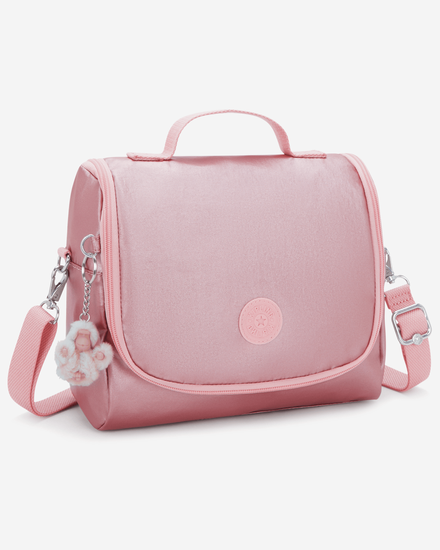 Kipling New Kichirou Bronze Pink Met Large LunchBag with Trolley Sleeve I5356-3MD