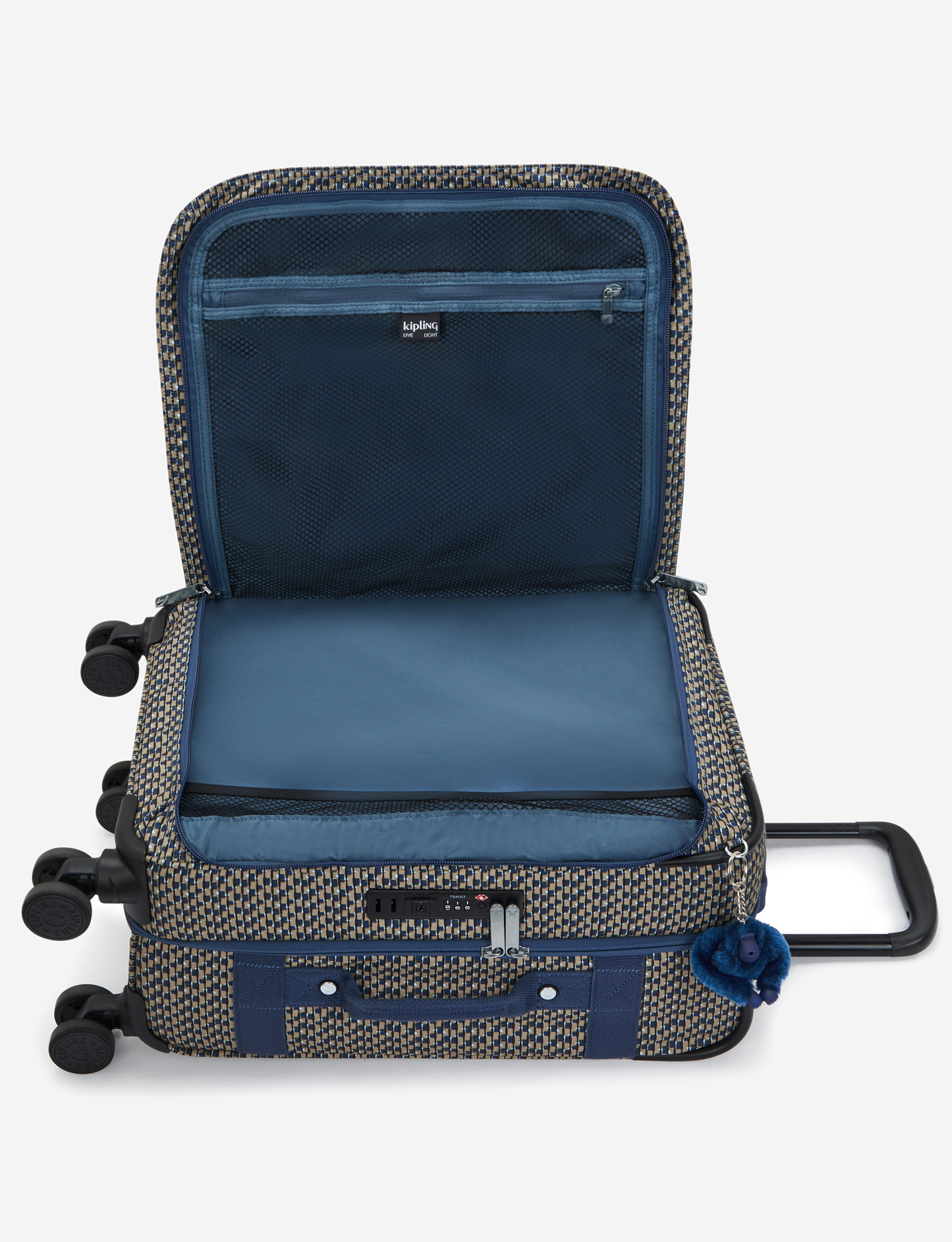 KIPLING Spontaneous S Blue on Wire Small wheeled luggage I7211-9PC