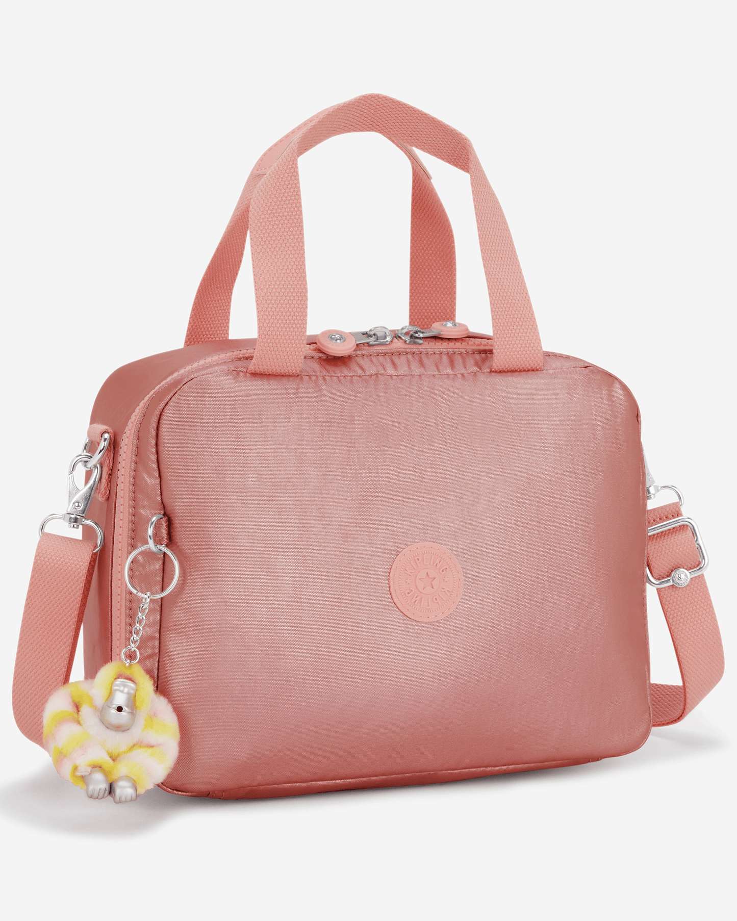 Kipling Miyo Bronze Pink Met Large LunchBag with Trolley Sleeve I7363-3MD