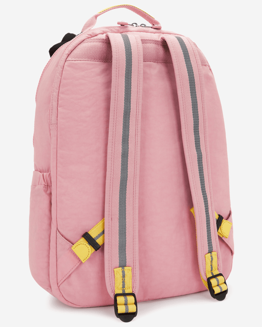 Kipling Seoul Lap Pink Daisy Large Backpack with Laptop Compartment I8555-1MI