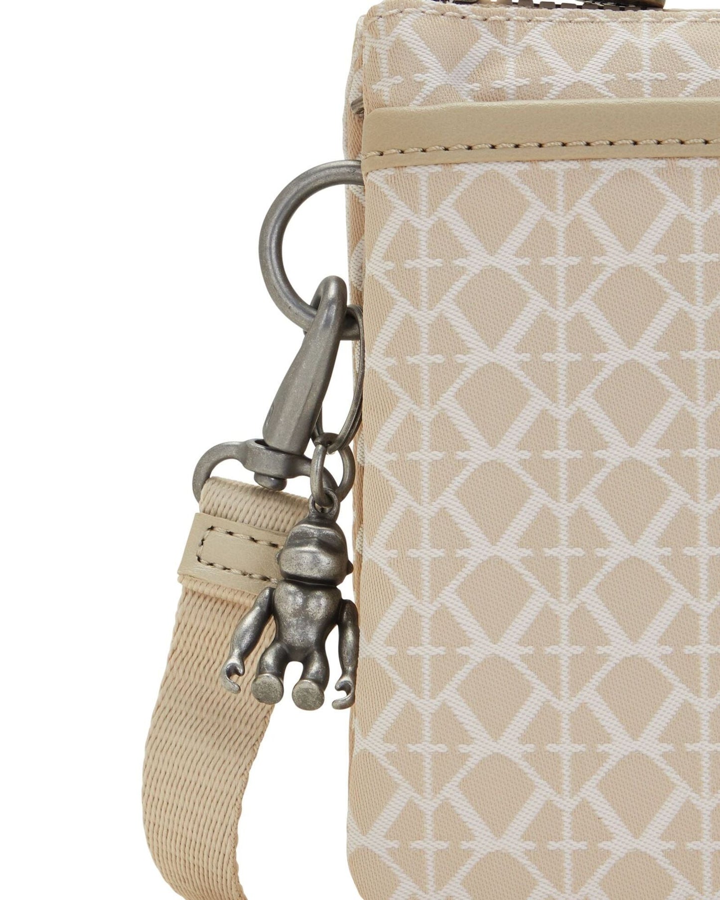 Kipling Riri Signature Beige Large Pouch with Crossbody Strap C2I7679-R63