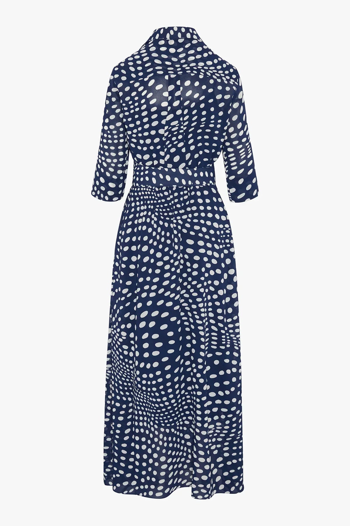 Hazel Printed Georgette Maxi Wrap Dress in Navy