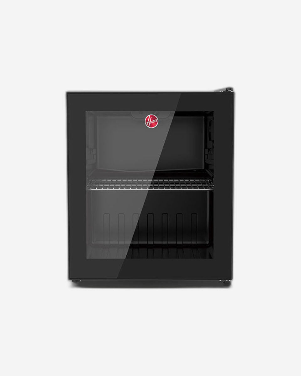 Hoover 65L Cosmetic Cooler - Adjustable Thermostat, Glass Door, LED Light - HBC-K65-B