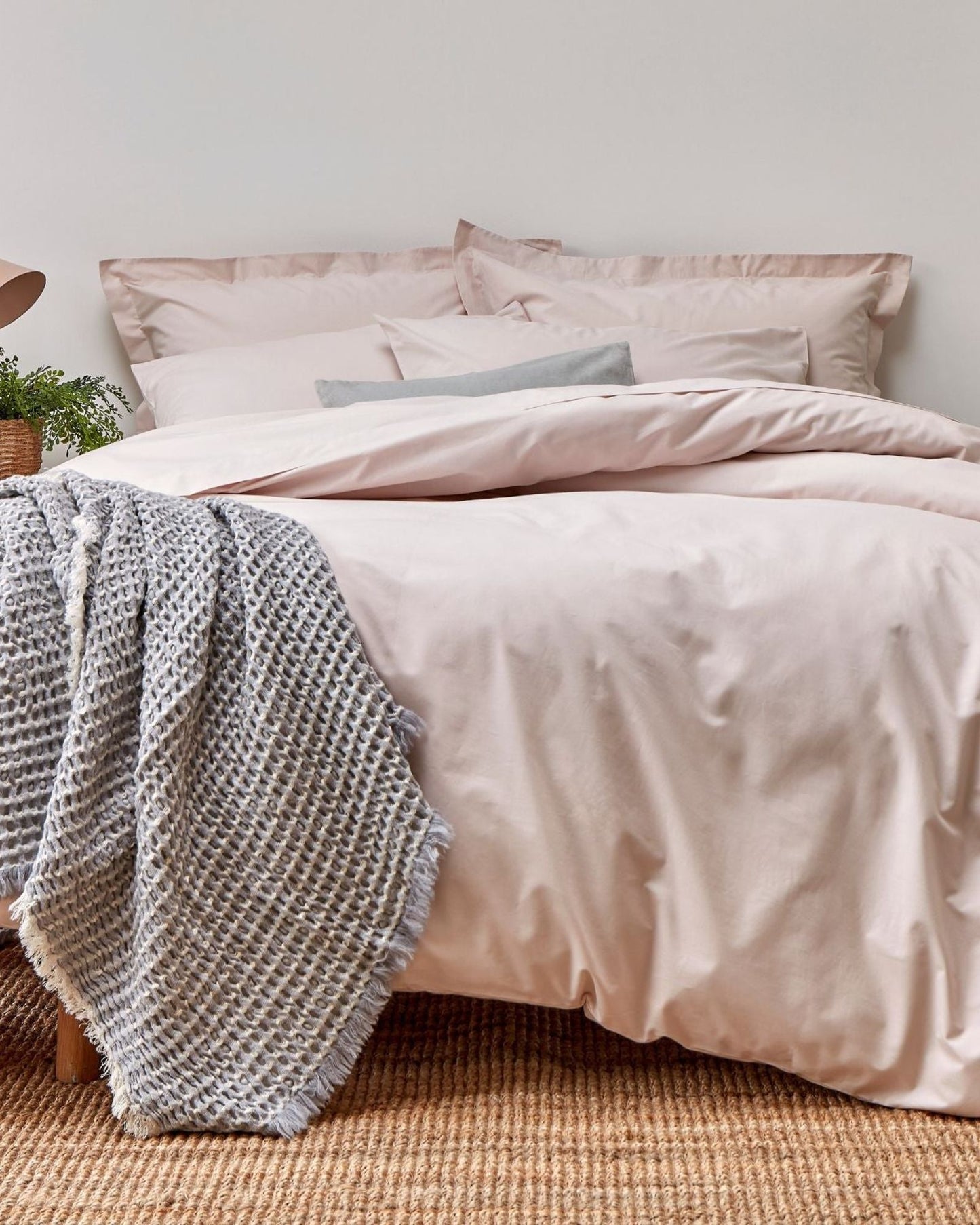 Christy "200TC Organic" Plain Dyed Sheets & Duvet Covers in Powder Pink