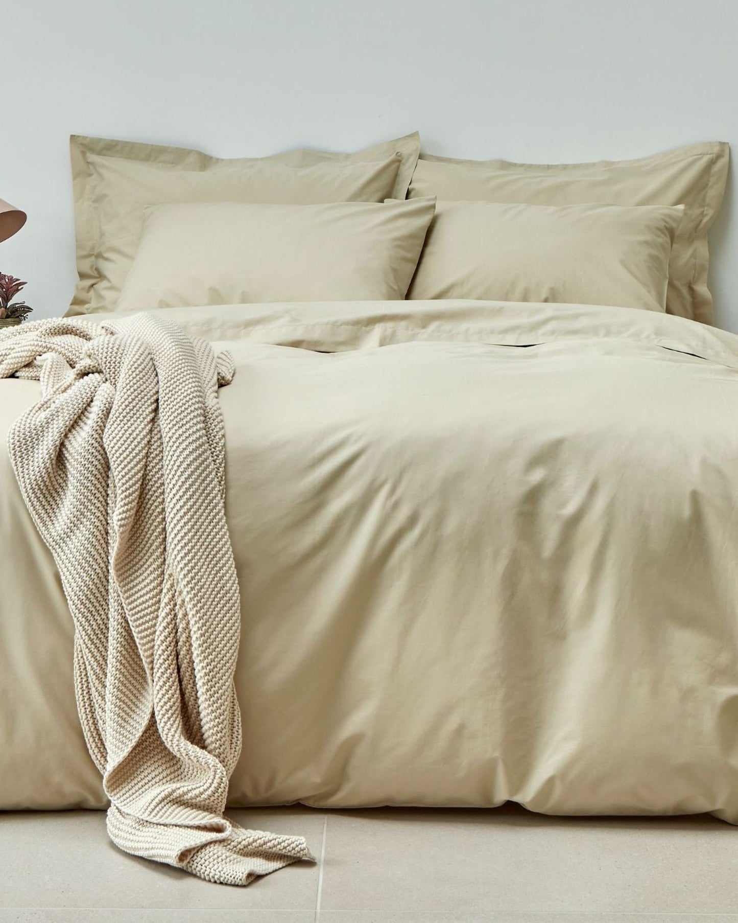 Christy "200TC Organic" Plain Dyed Sheets & Duvet Covers in Hazelnut