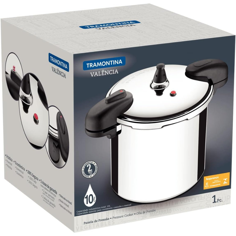Tramontina Brazil Valencia 24cm 8L Polished Aluminum Pressure Cooker