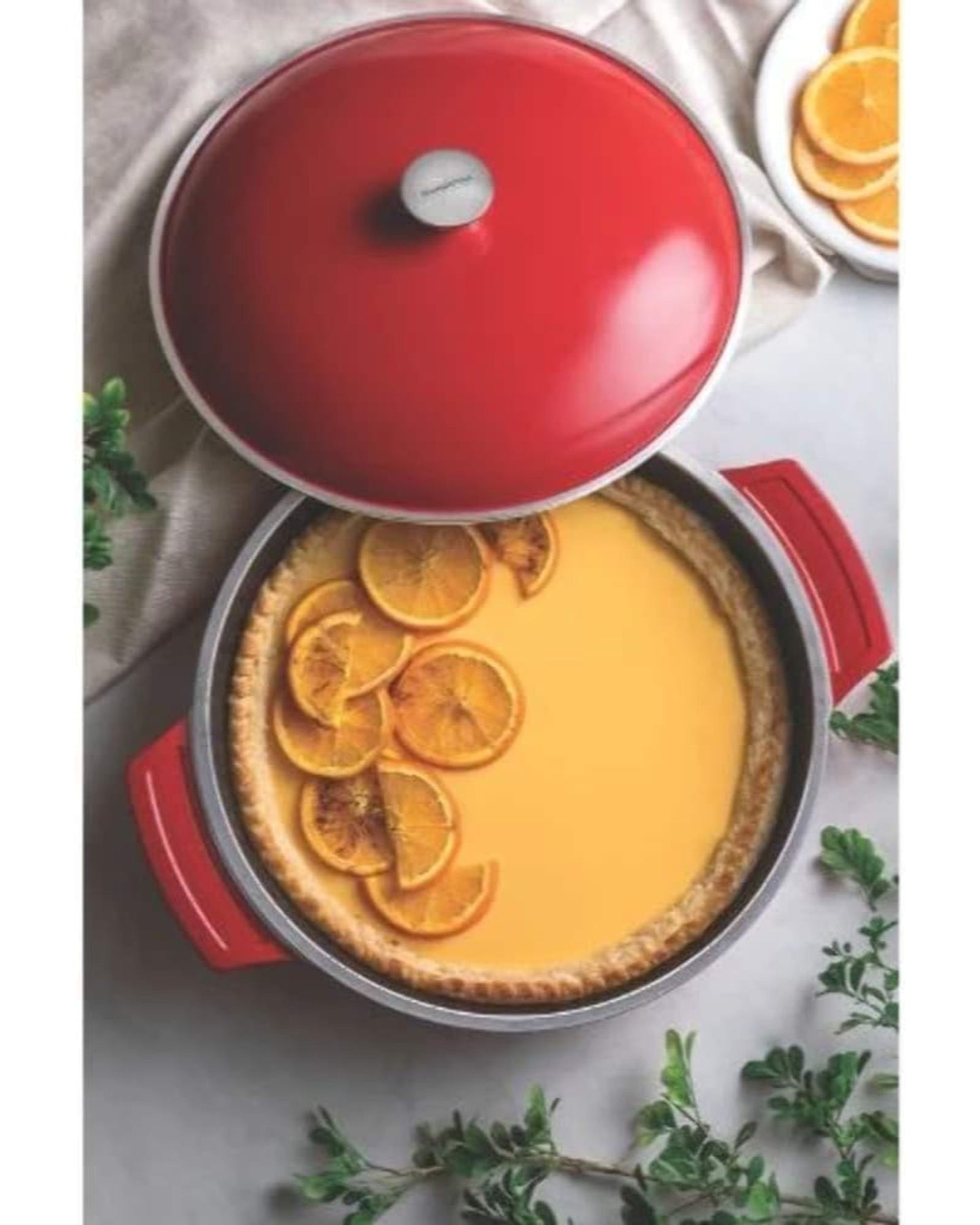 Tramontina Brazil Lyon 32cm 4.3L Red Forged Aluminum Frying Pan with Interior Starflon High Performance PFOA Free Nonstick Coating