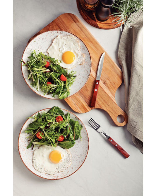 Tramontina Table Knife with Stainless-Steel Blade and Treated Red Polywood Wood Handle 4"