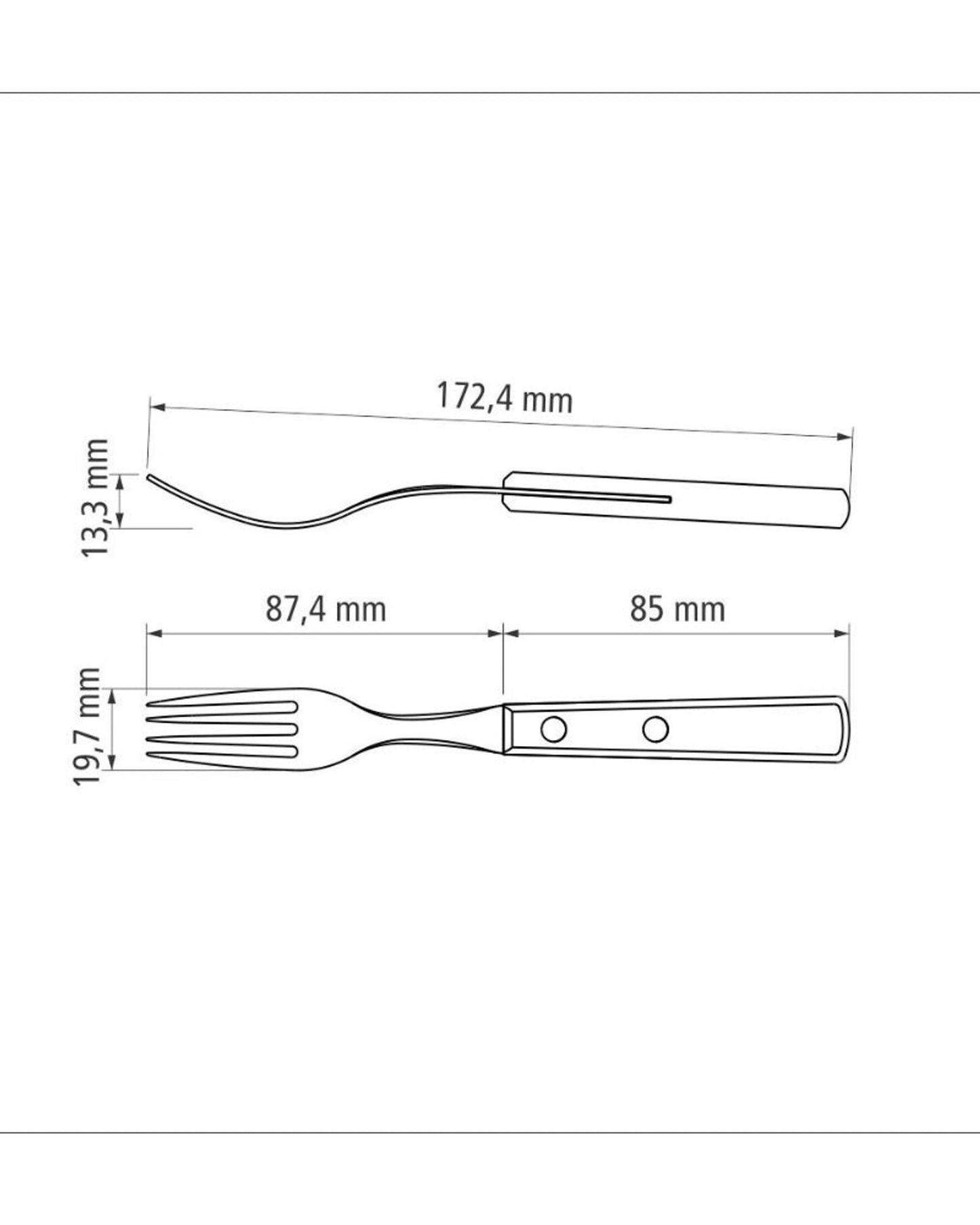 Tramontina Dessert Fork with Stainless-Steel Tines and Red Polywood Treated Wood Handle