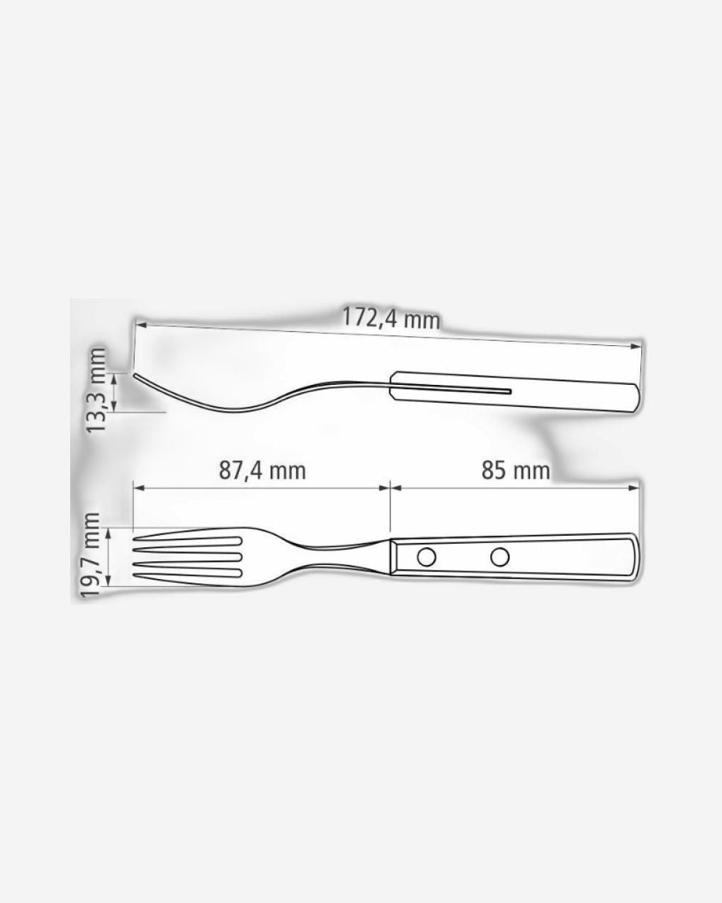 Tramontina Dessert Fork with Stainless-Steel Tines and Brown Polywood Treated Wood Handle
