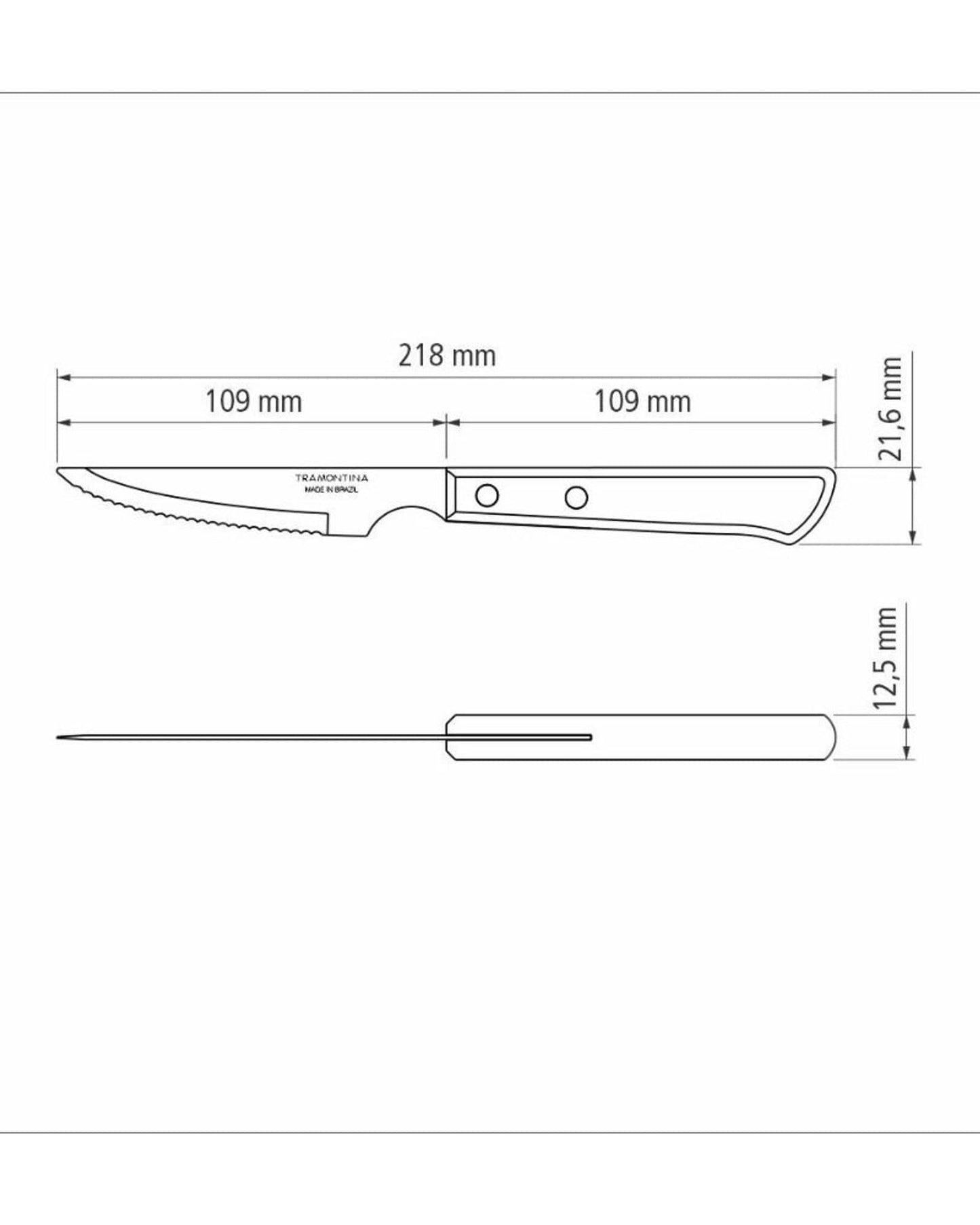 Tramontina Knife Set 6Pc Red