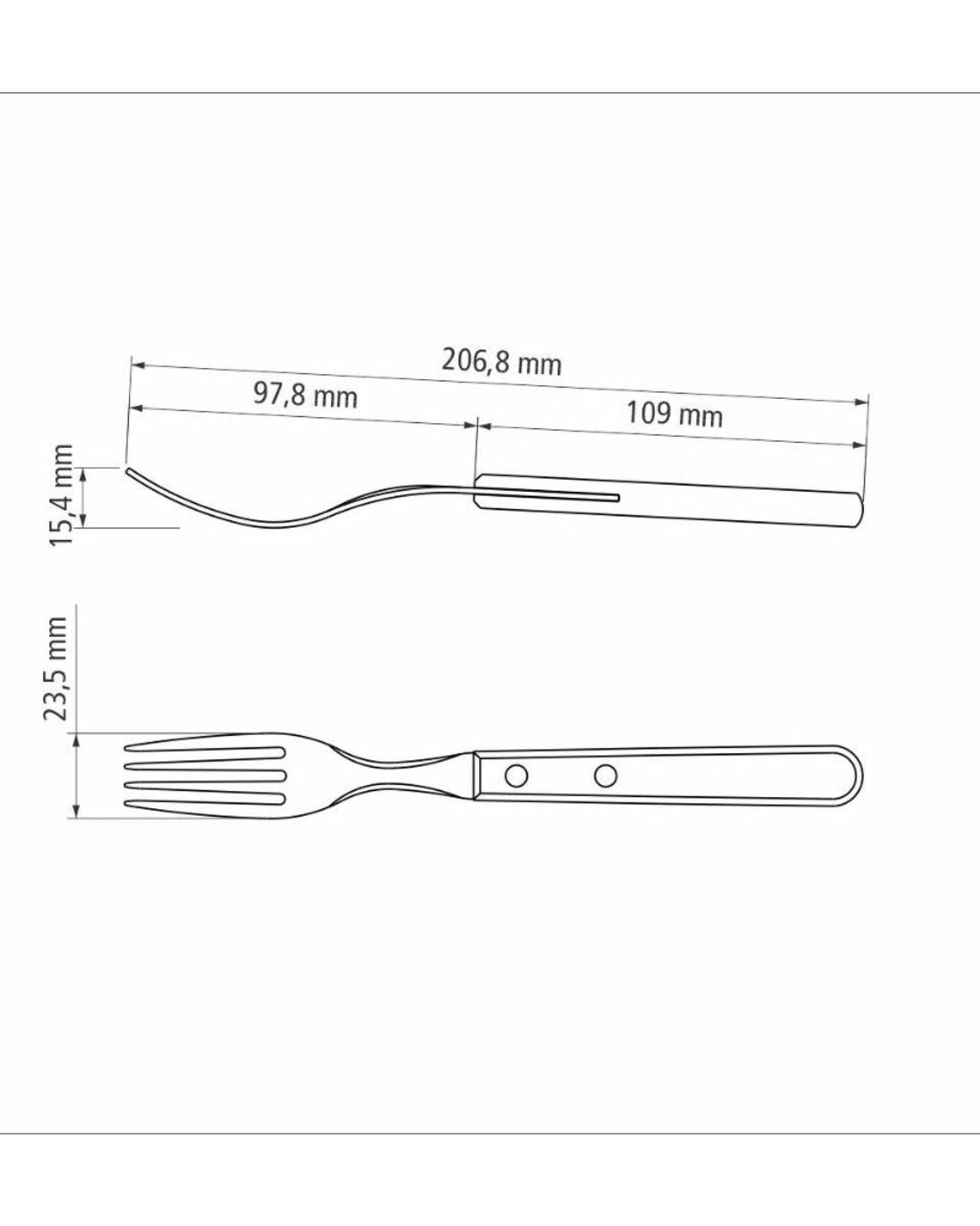 Tramontina Churrasco Table Fork with Stainless-Steel Tines and Treated Brown Polywood Handle