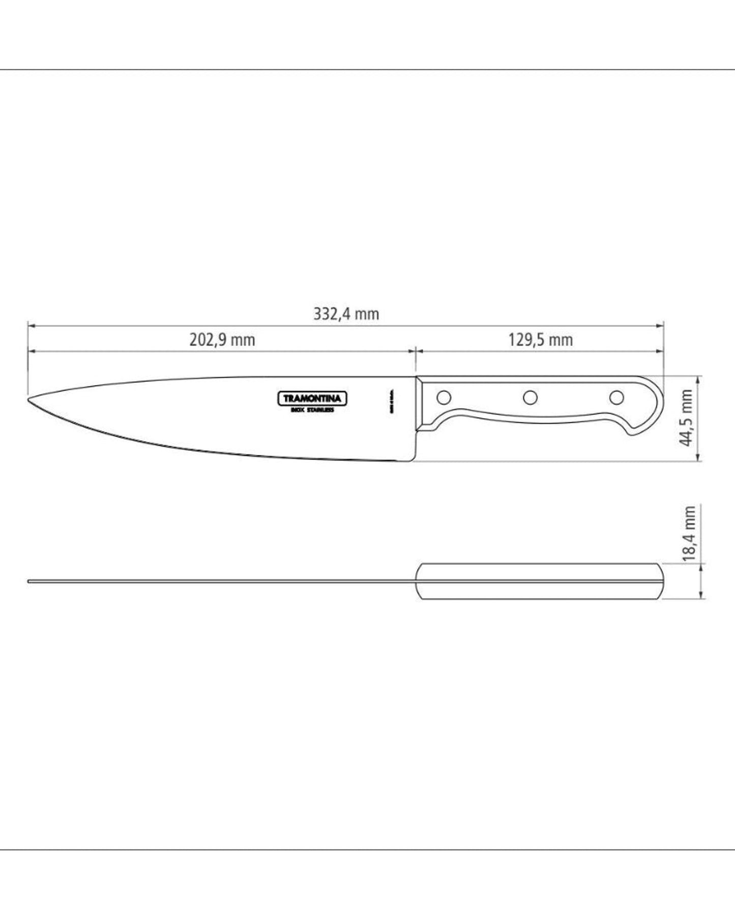 Tramontina Polywood 8" Chef´s Knife with Stainless-Steel Blade and Red Treated Wood Handle
