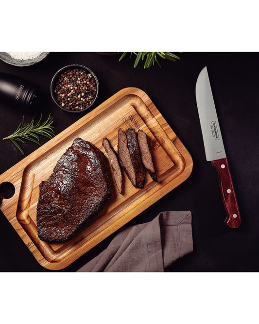 Tramontina Polywood 6" Kitchen Knife with Stainless-Steel Blade and Red Treated Wood Handle