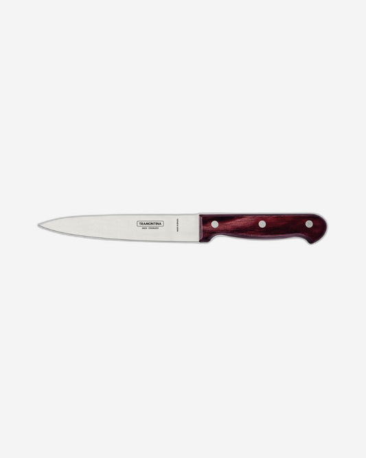 Tramontina Polywood 6" Utility Knife with Stainless Steel Blade and Red Wooden Handle
