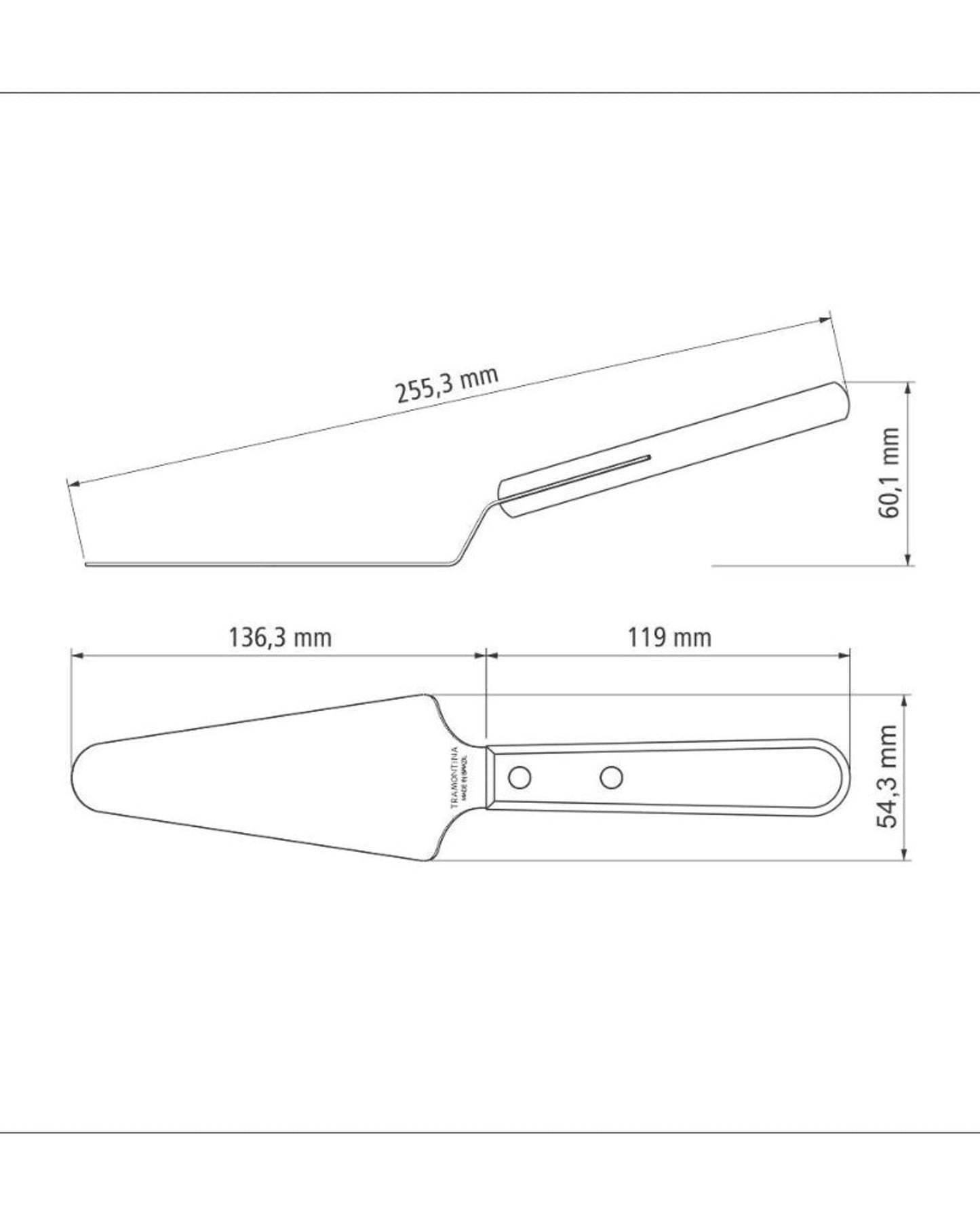 Tramontina Cake Spatula with Stainless-Steel Blade and Treated Red Polywood Handle 5"