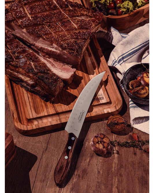 Tramontina 8" Butcher Meat Knife with Stainless Steel Blade and Treated Brown Polywood Handle