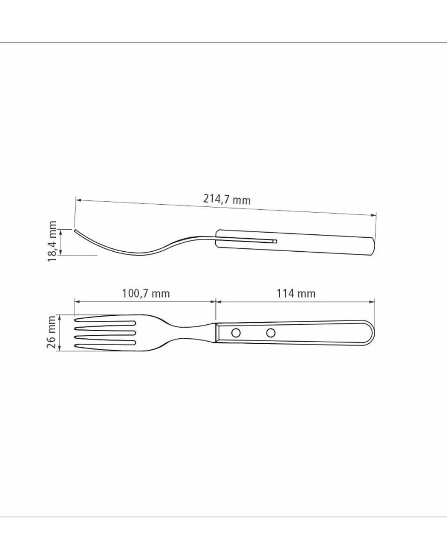 Tramontina Jumbo Steak Fork Set 4Pc Red