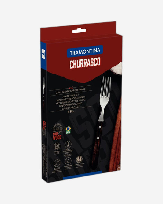 Tramontina Jumbo Steak Fork Set 4Pc Brown