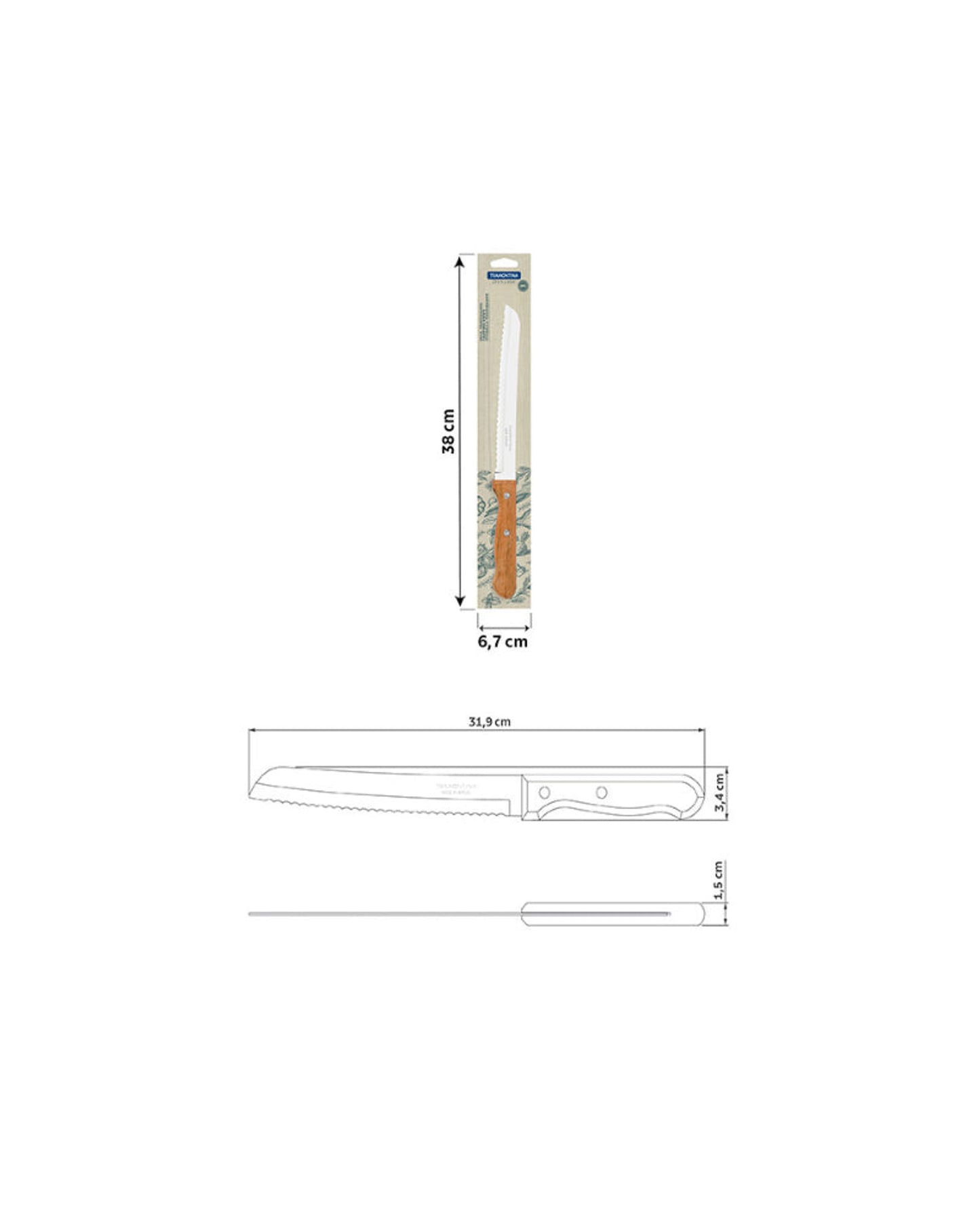 Tramontina Dynamic Bread Knife 8Inch