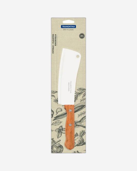 Tramontina Dynamic 6" Cleaver with Stainless-Steel Blade and Natural Wood Handle