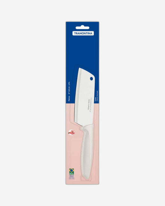 Tramontina Cleaver Plenus Chef's Knife with Stainless-Steel Blade and Off White Polypropylene Handle 5"