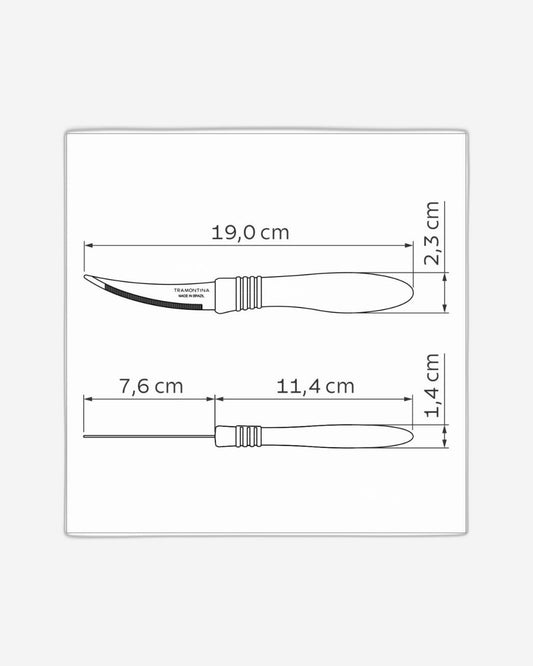 Tramontina Cor&Cor 3" Tomato Knife with Stainless-Steel Blade and Blue Polypropylene Handle