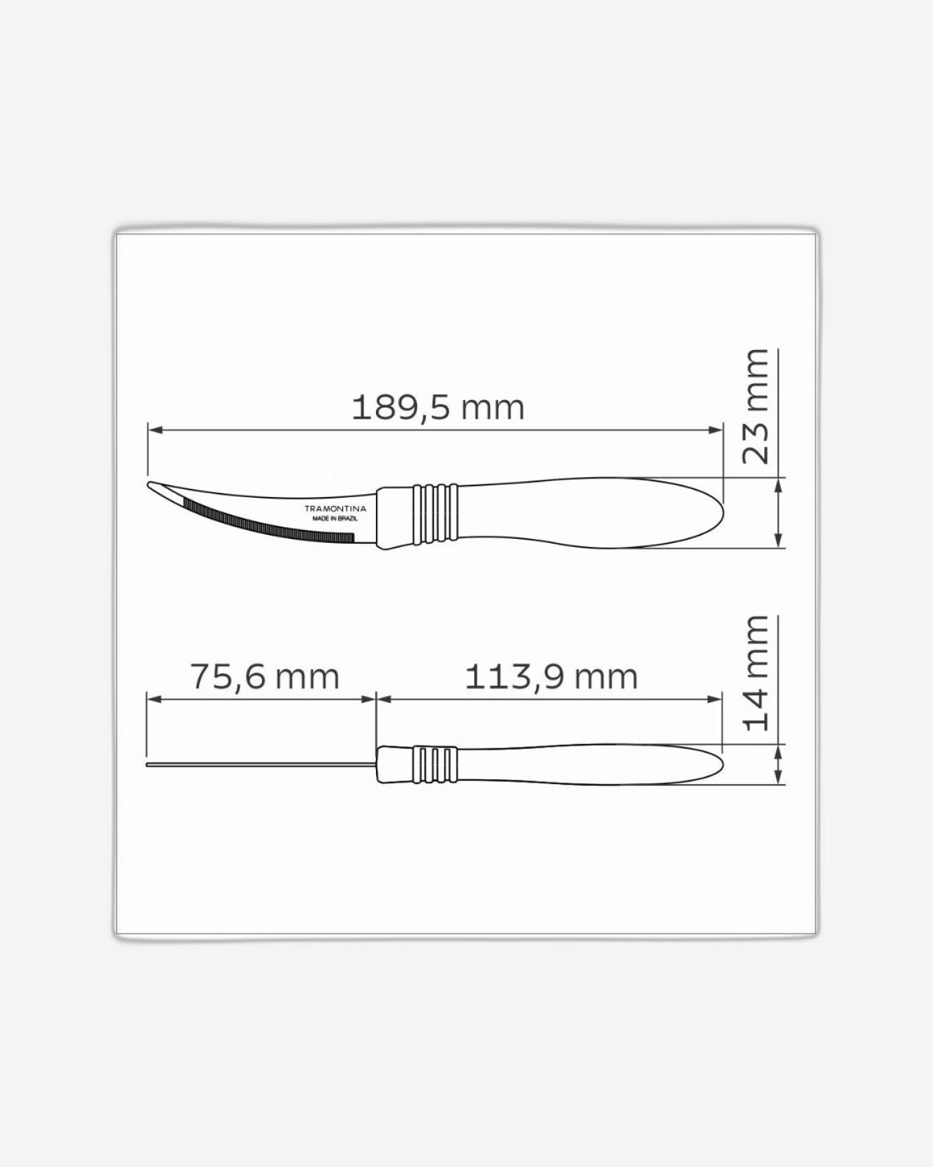 Tramontina Cor&Cor 3" Tomato Knife with Stainless-Steel Blade and Blue Polypropylene Handle