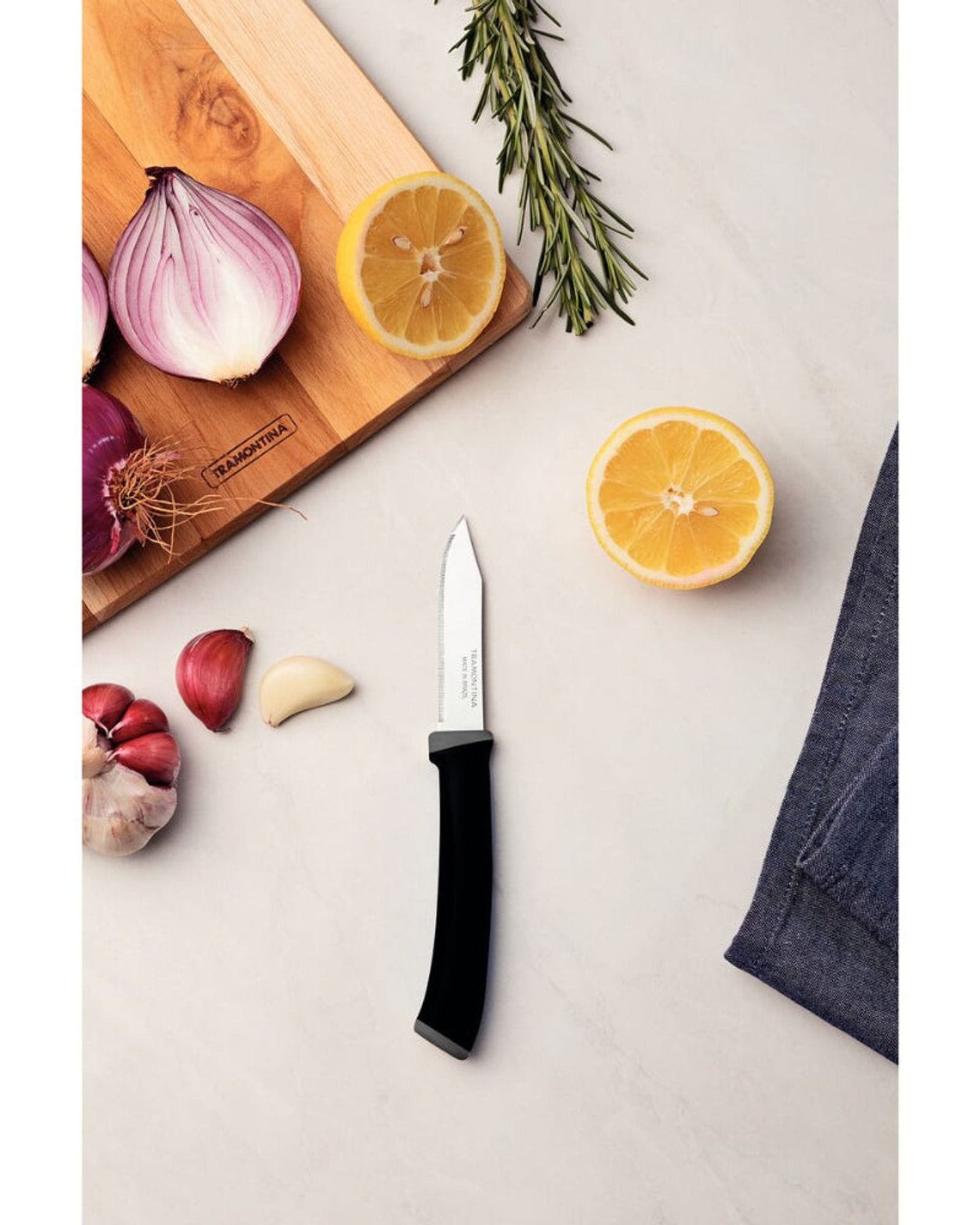 Tramontina Felice Vegetable and Fruit Knife Set 2Pc Micro Serrated Black