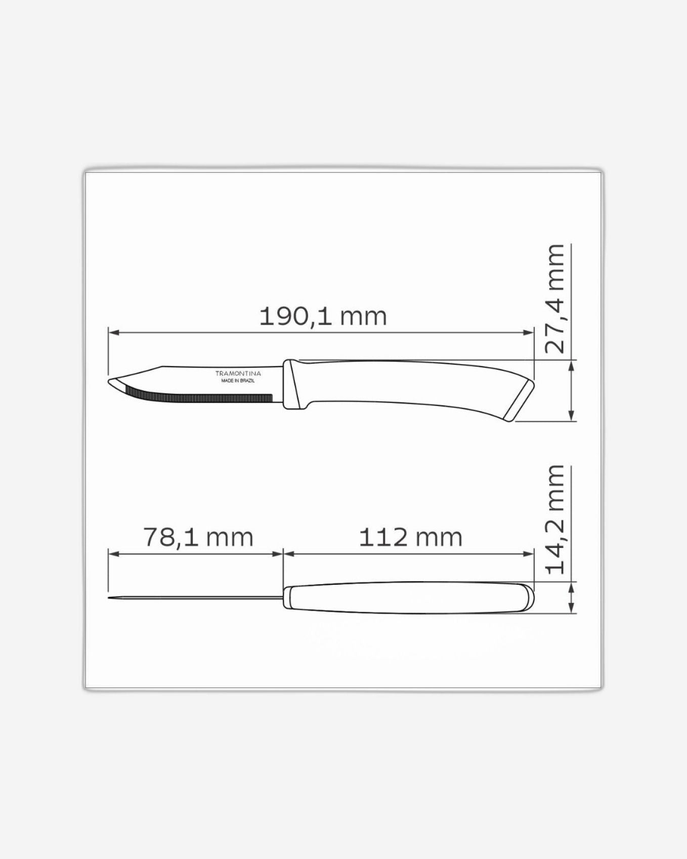 Tramontina Felice 2-Piece Set of Vegetable and Fruit Knives with Stainless-Steel Blades and Blue Polypropylene Handles