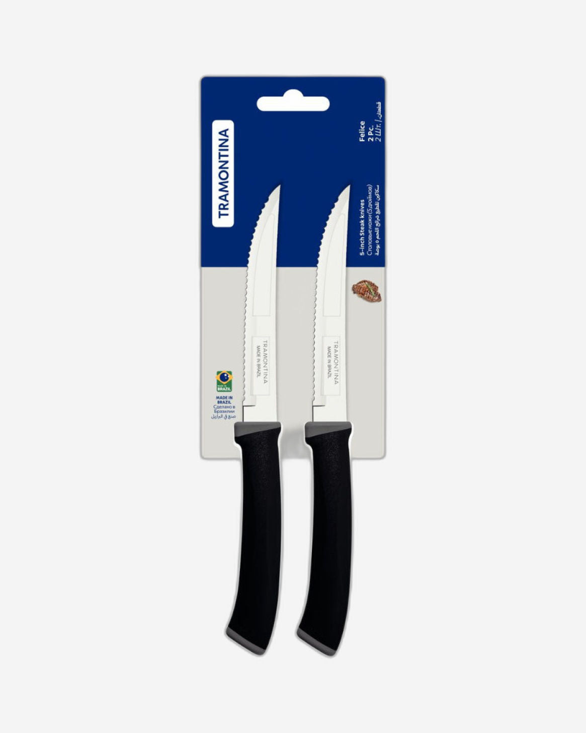 Tramontina Felice Steak Knife Set 2Pc Black