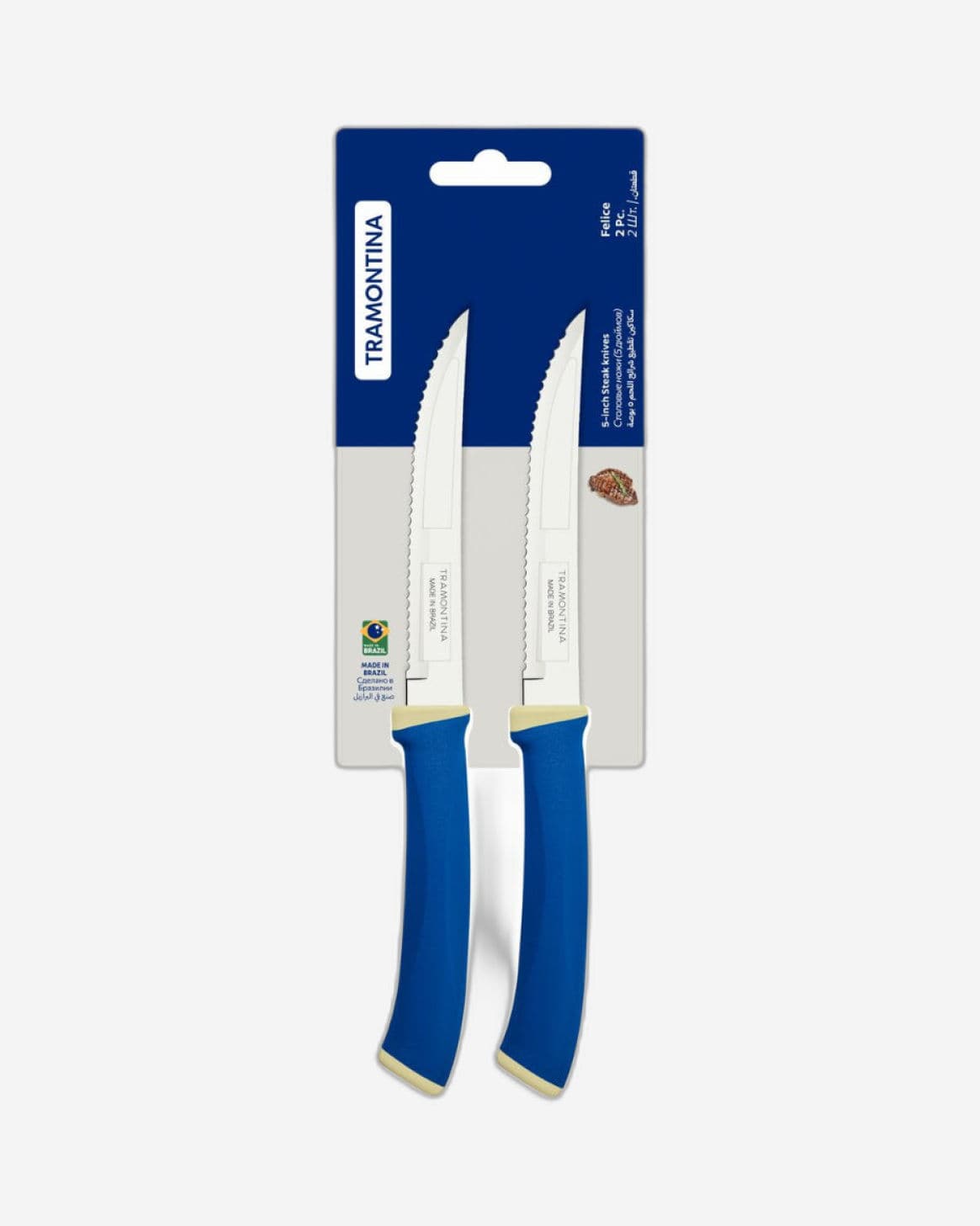 Tramontina Felice Steak Knife Set 2Pc Blue