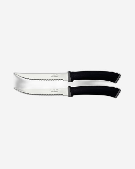 Tramontina Felice Steak Knife Set 2Pc Micro Serrated Black