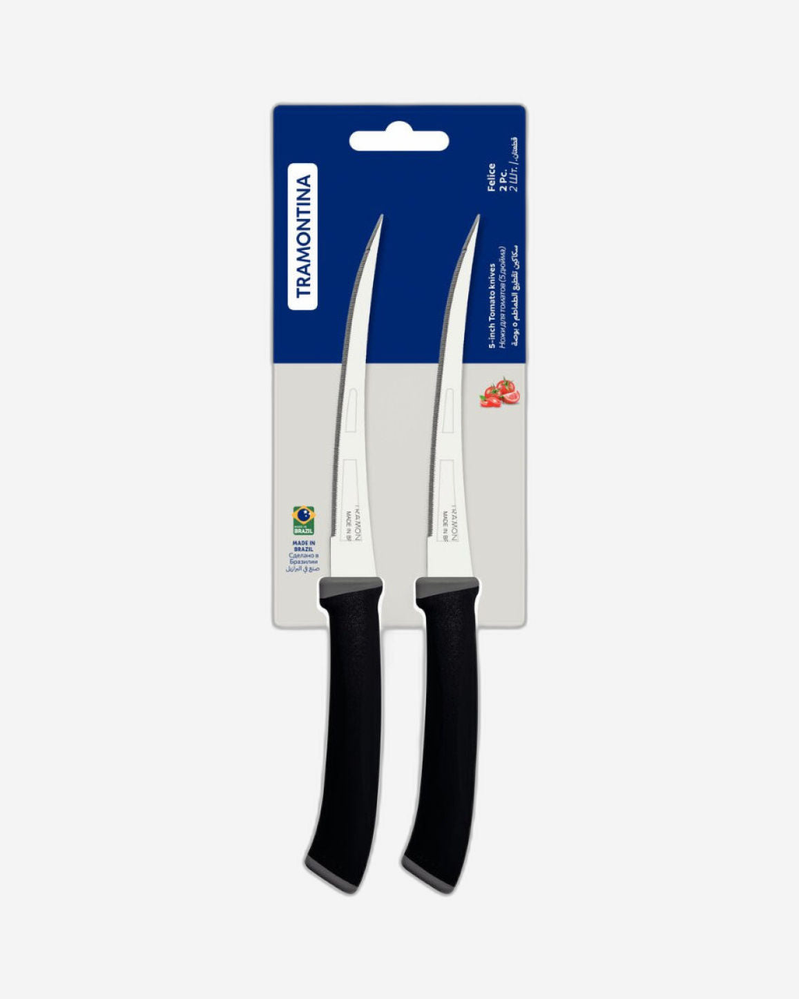 Tramontina Felice Tomato Knives 2Pc Black