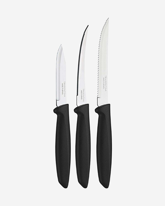 Tramontina Plenus Knife Set 3Pc Black