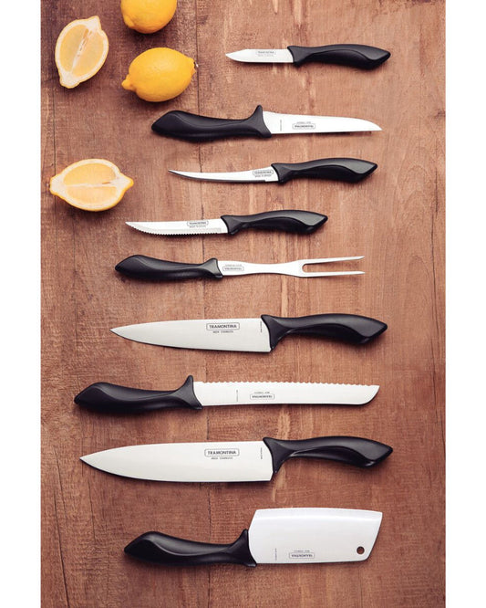 Tramontina Affilata 3" Vegetable and Fruit Knife with Stainless-Steel Blade and Black Polypropylene Handle