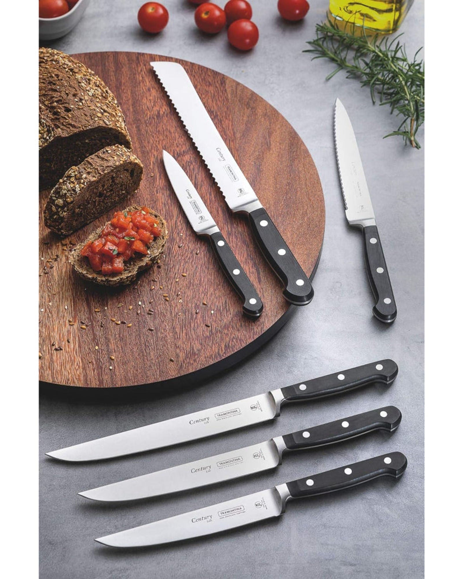 Tramontina Brazil Century 6 Inches Carving Knife with Stainless Steel Blade and Black Polycarbonate Handle