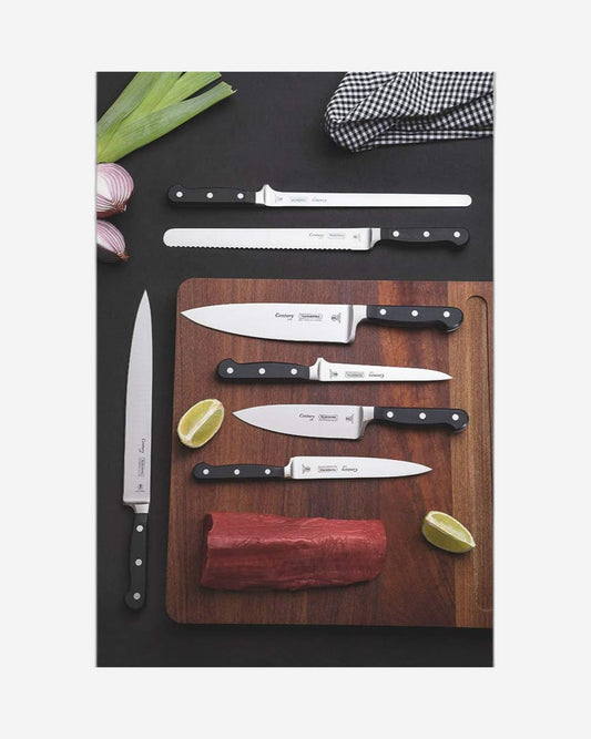 Tramontina Brazil Century 6 Inches Chef Knife with Stainless Steel Blade and Black Polycarbonate Handle