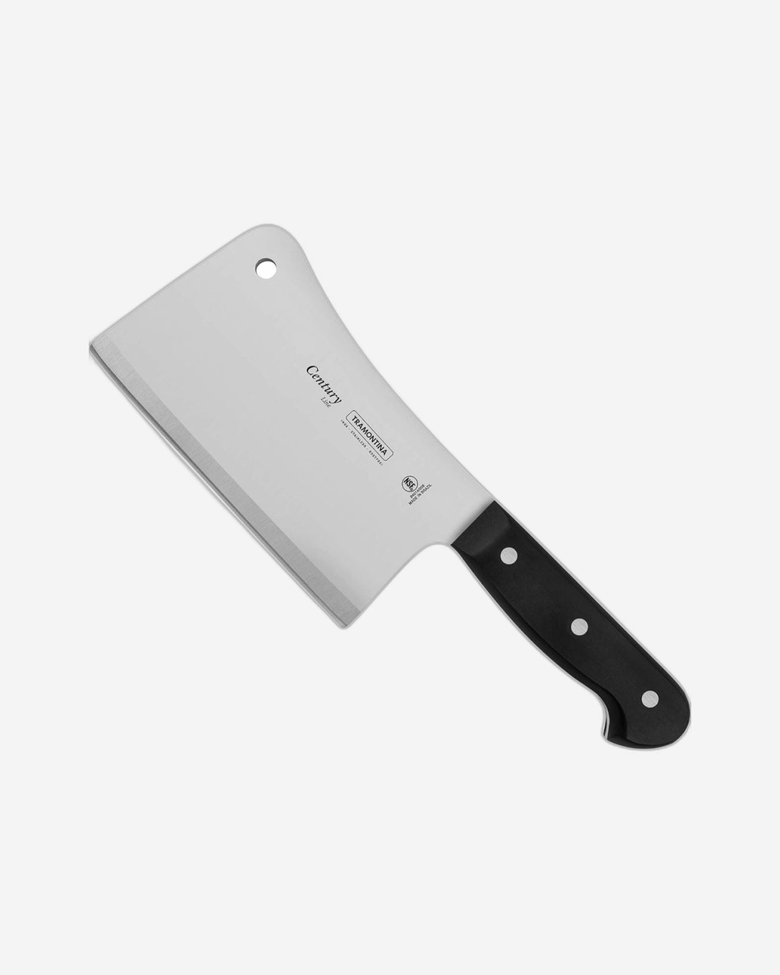 Tramontina Brazil Century 6 Inches Cleaver Knife with Stainless Steel Blade and Black Polycarbonate Handle