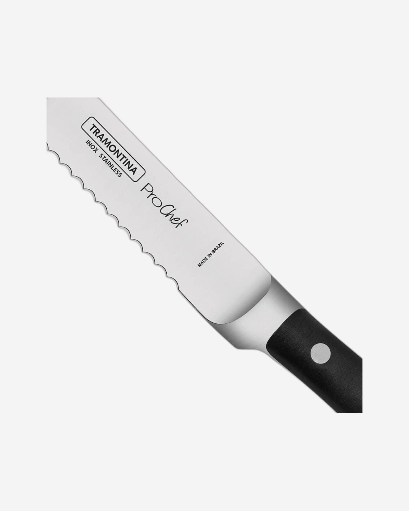 Tramontina Brazil Prochef 8 Inches Bread Knife with Stainless Steel Blade and Black Polycarbonate and Fiberglass Handle
