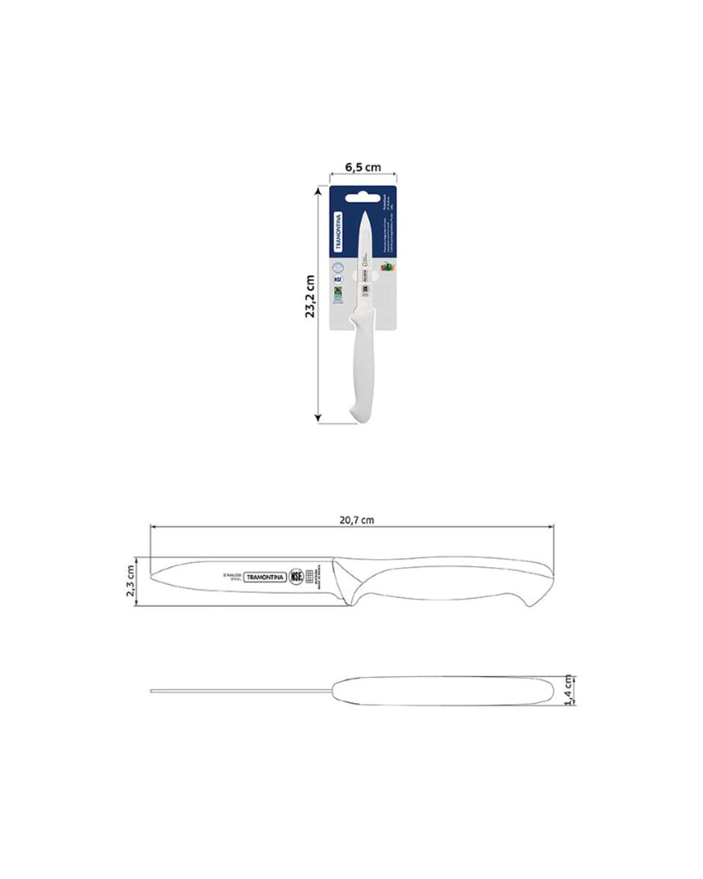 Tramontina Premium Vegetable and Fruit Knife 4Inch White