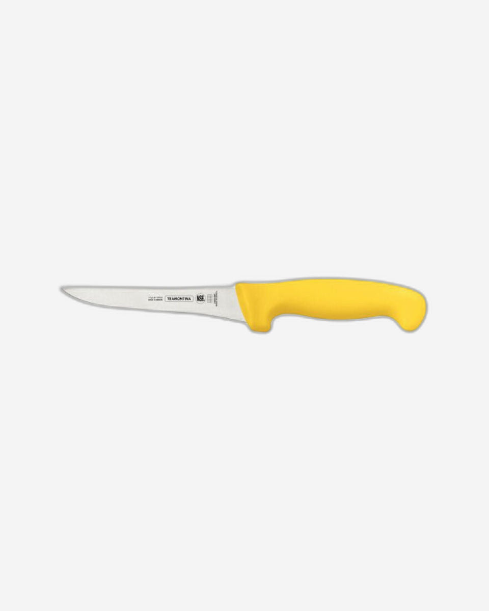 Tramontina Professional Boning Knife with Stainless Steel Blade and Yellow Polypropylene Handle 5"