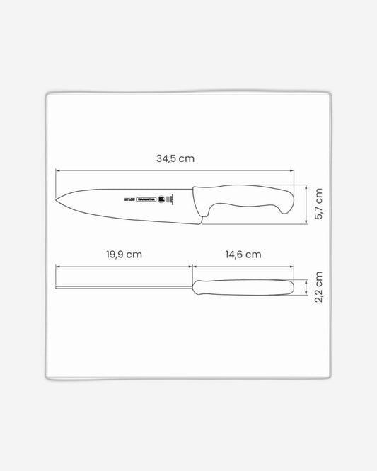 Tramontina Professional 8" Meat Knife with Stainless Steel Blade and Textured Brown Polypropylene Handle