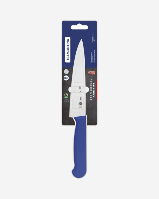 Tramontina Professional Meat Knife with Stainless-Steel Blade and Blue Polypropylene Handle with Antimicrobial Protection 6"