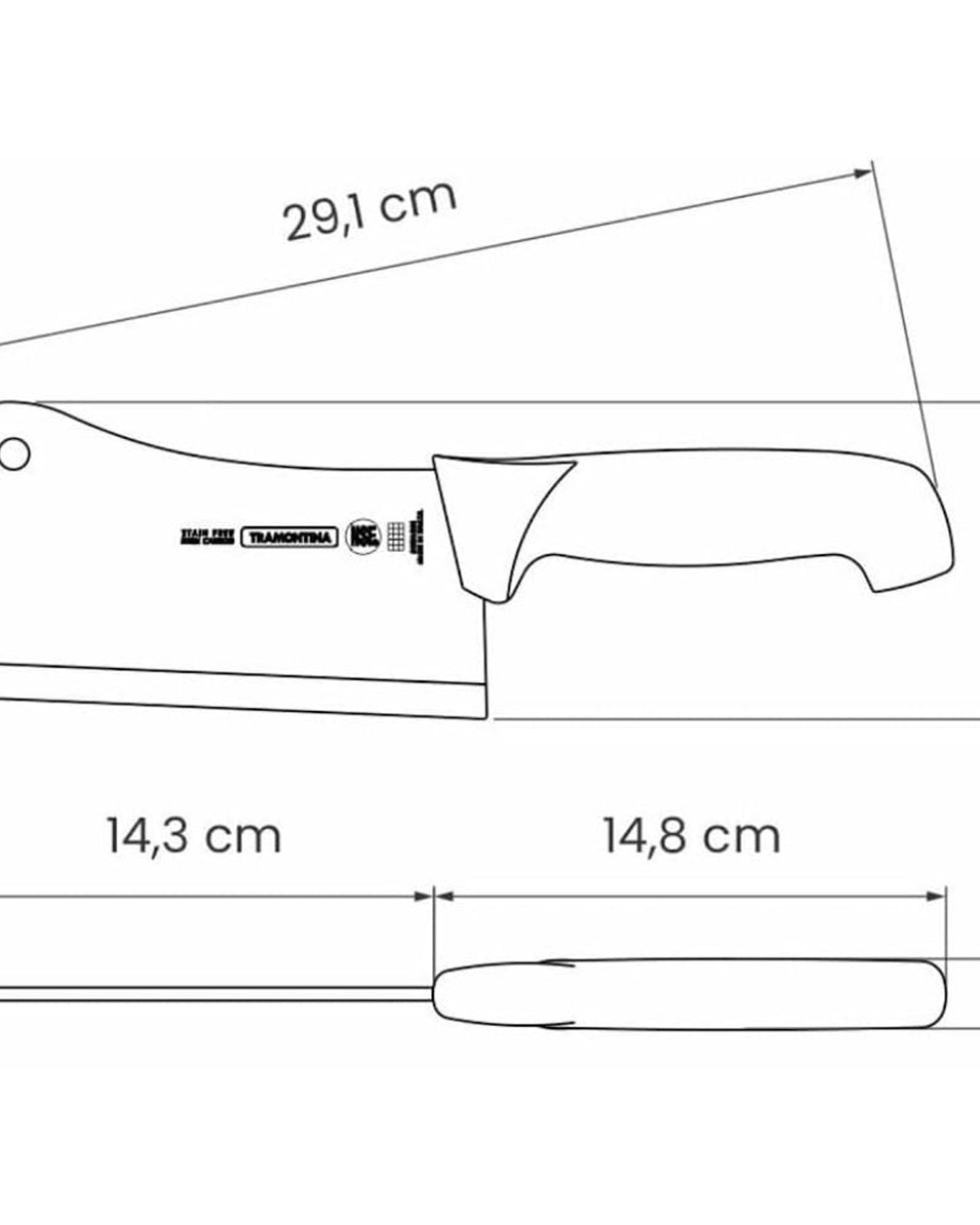 Tramontina Master Cleaver Knife 6Inch Blue