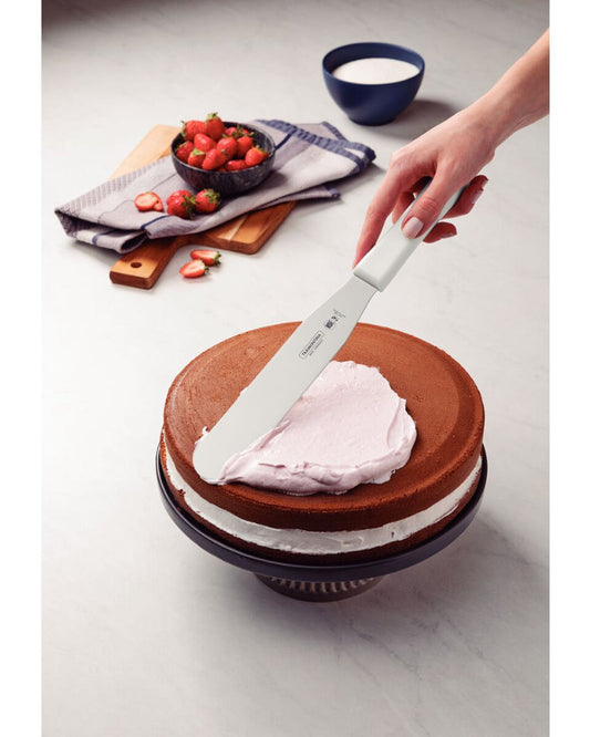 Tramontina Professional Offset Spatula with Stainless-Steel Blade and White Polypropylene Handle 8"