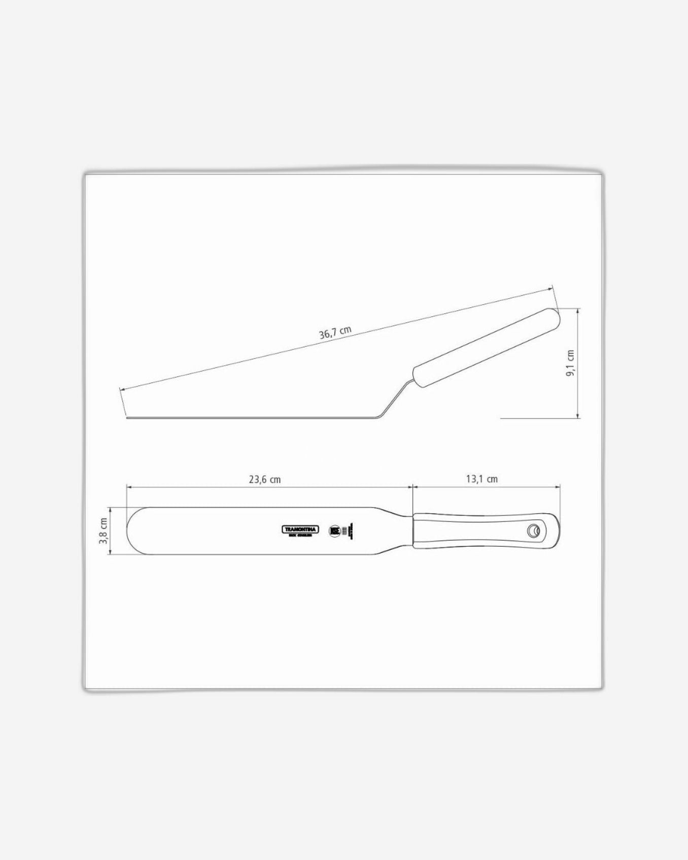 Tramontina Professional Offset Spatula with Stainless-Steel Blade and White Polypropylene Handle 10"