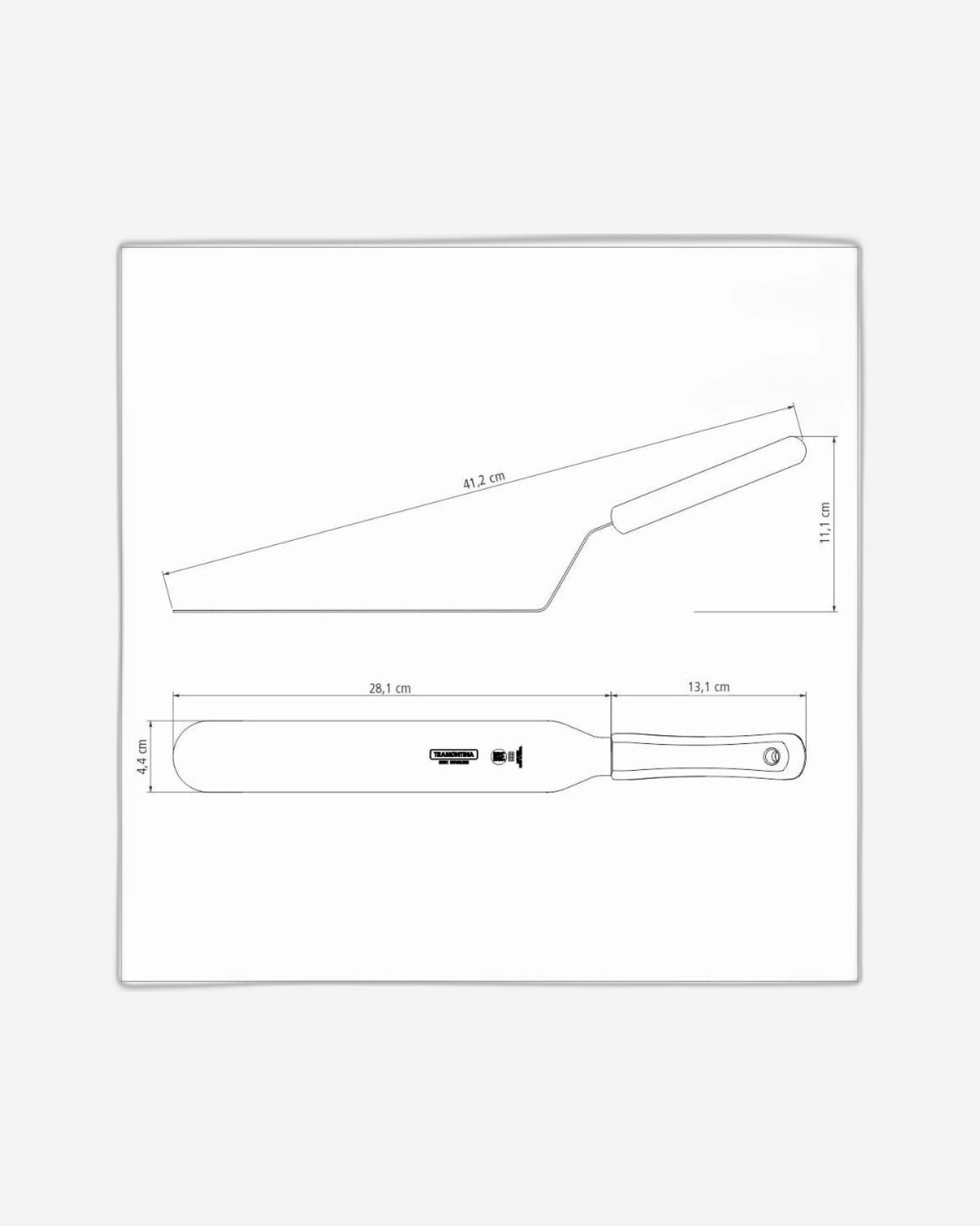 Tramontina Professional Offset Spatula with Stainless-Steel Blade and White Polypropylene Handle 12"