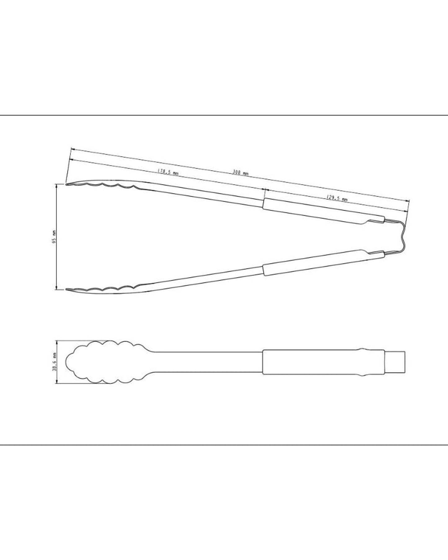 Tramontina Utilitá Multi-Purpose Tongs with Stainless-Steel Blade with Handle Rubber Covering Gray, 30 cm